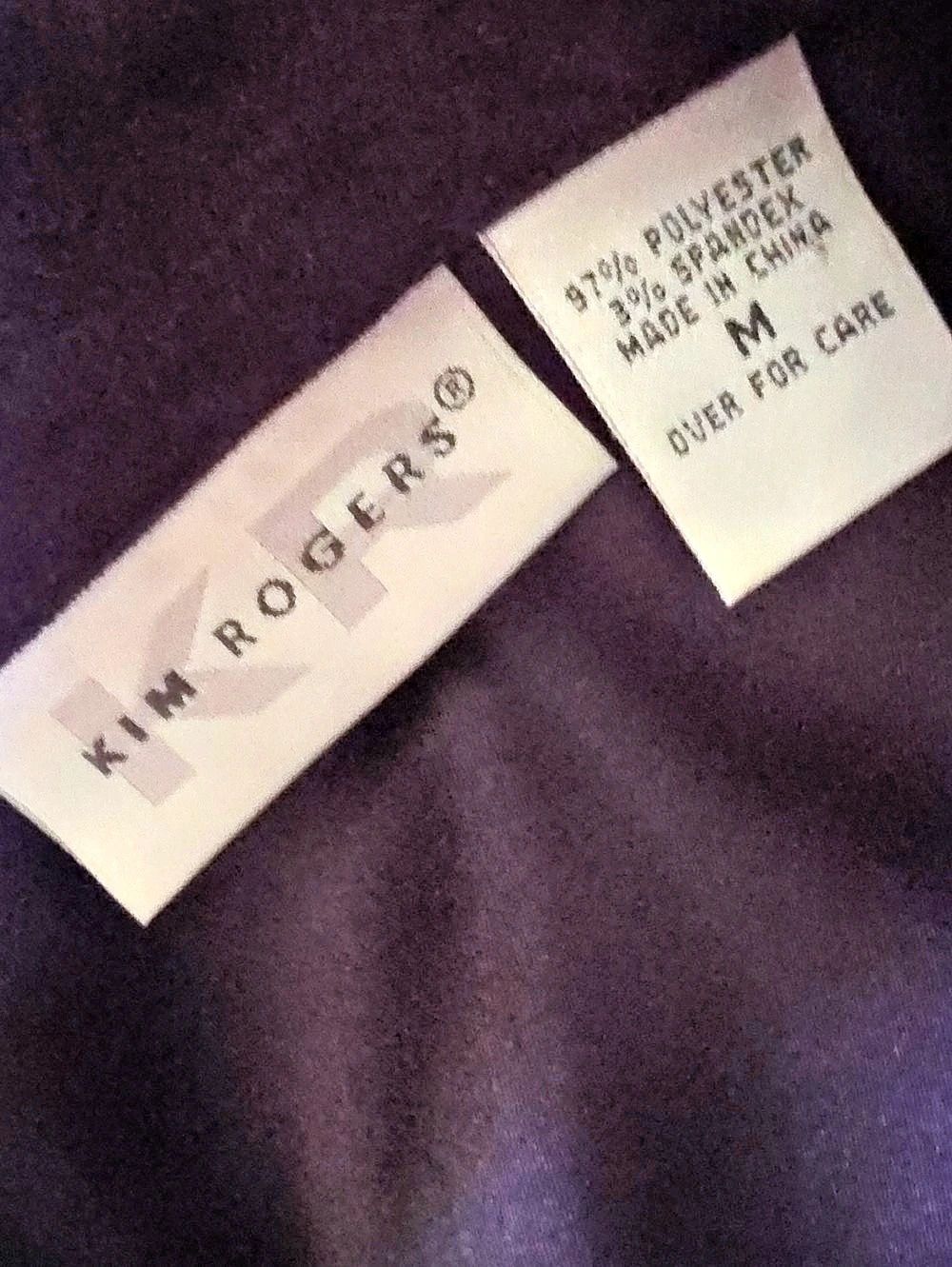 Kim Rogers Ladies Faux Suede Dark Purple Shirt/Jacket "Cross Stitch Detail"
